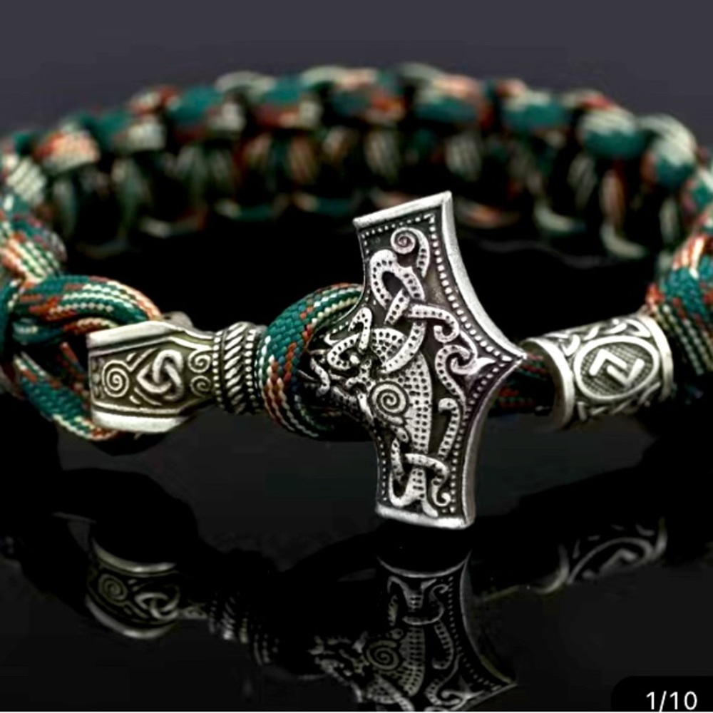 Sporty Viking Bracelet with Thor’s Hammer